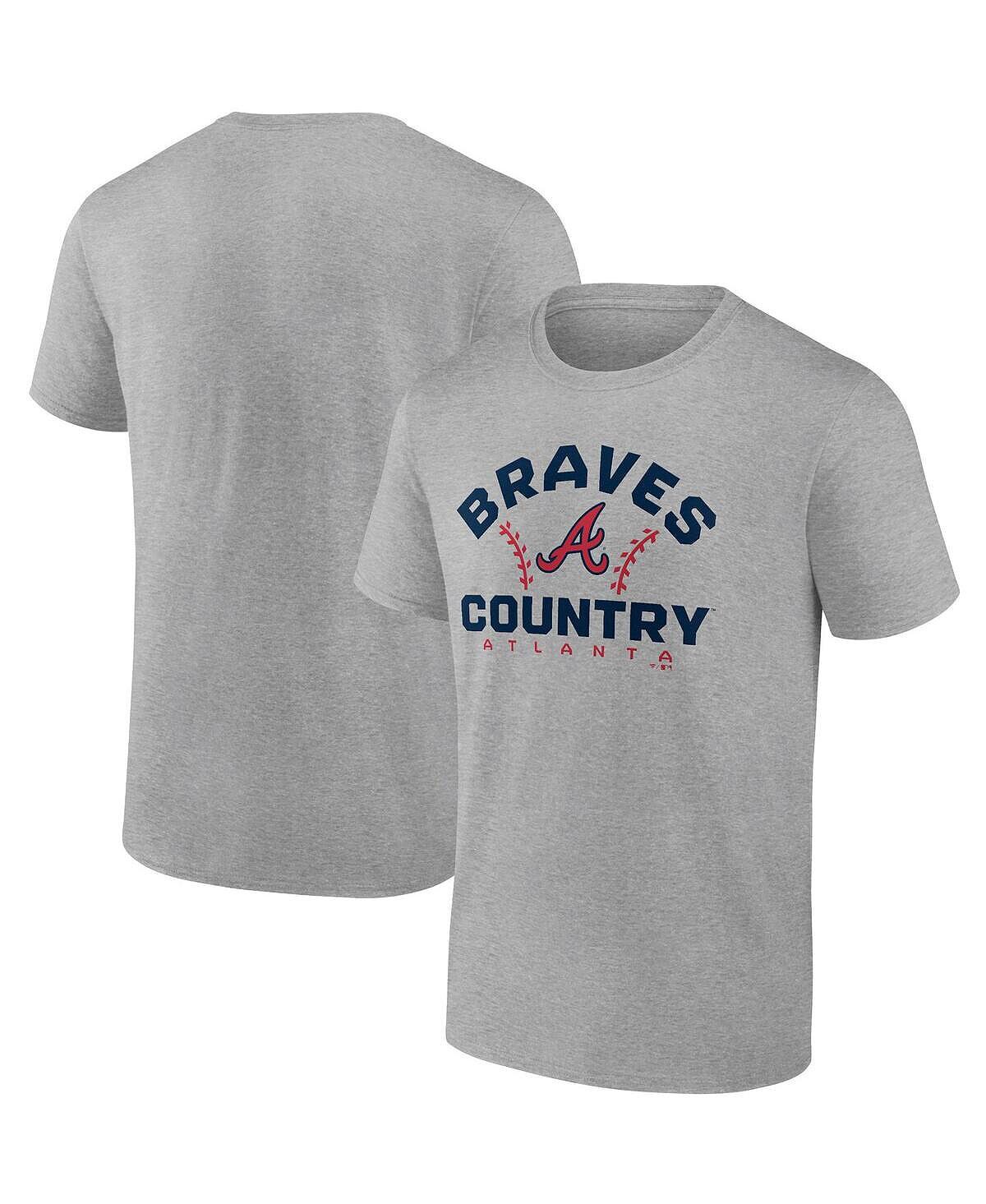 

Мужская серая футболка с логотипом Atlanta Braves Iconic Go for Two Fanatics