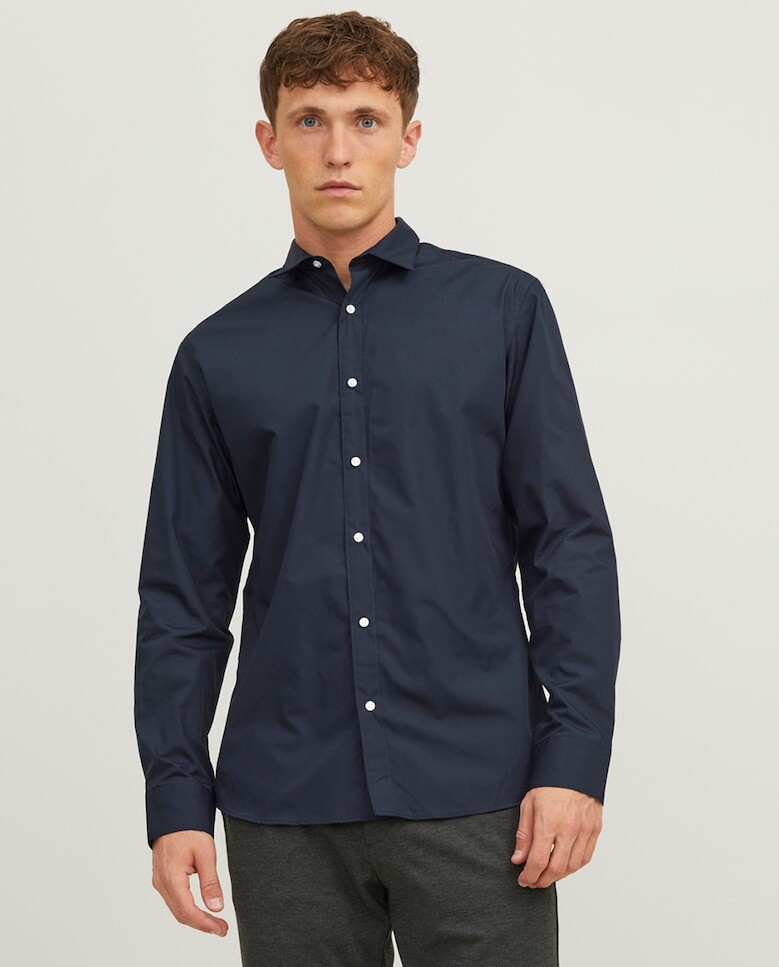 

Мужская строгая рубашка узкого кроя Jack & Jones, светло-синий