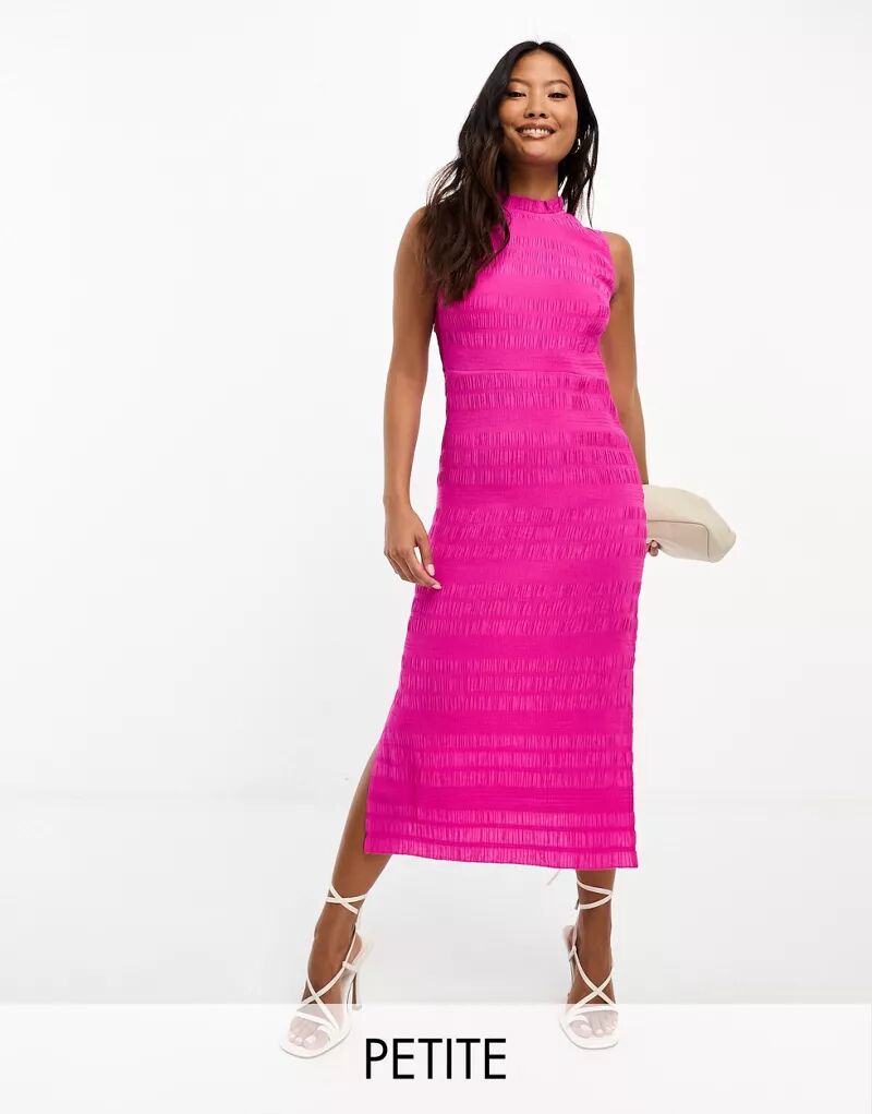 Розовое плиссированное платье миди Whistles Maya