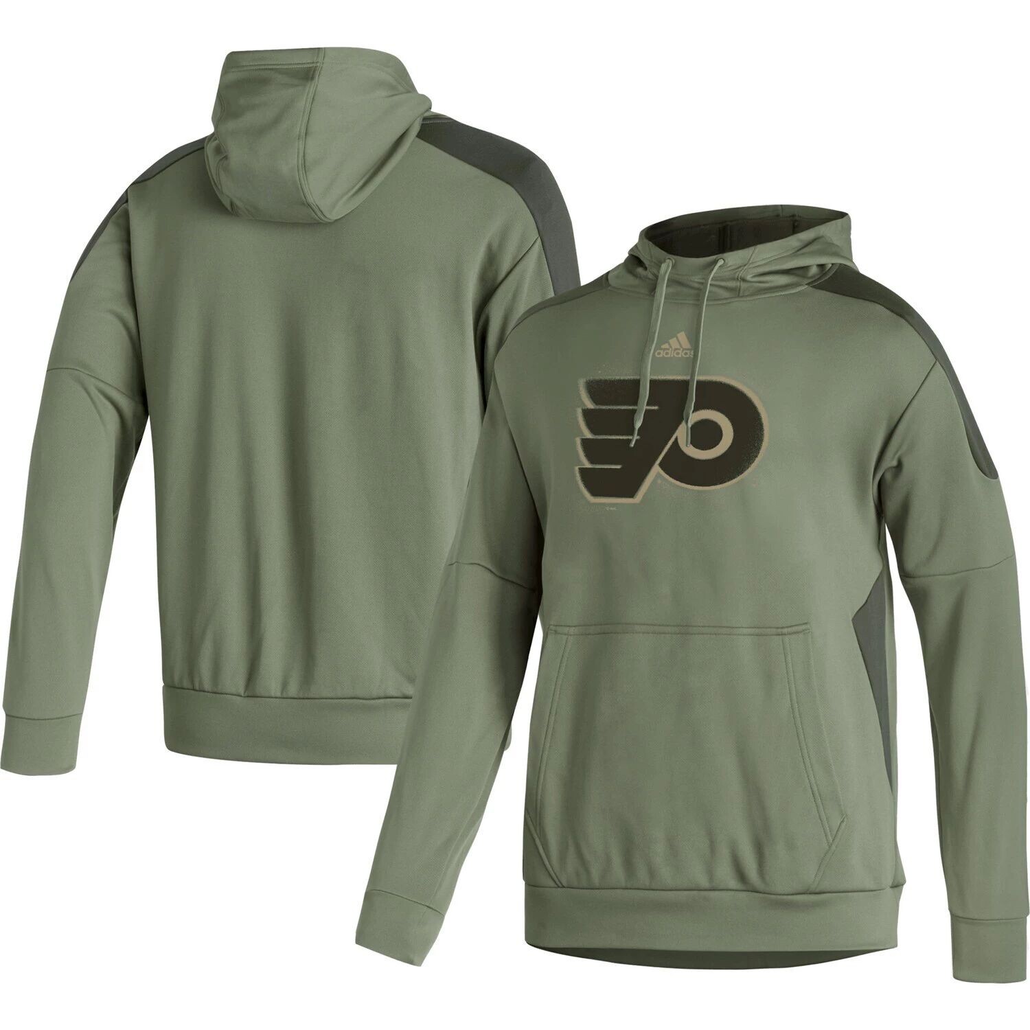 

Мужской пуловер с капюшоном adidas Olive Philadelphia Flyers Military Appreciation