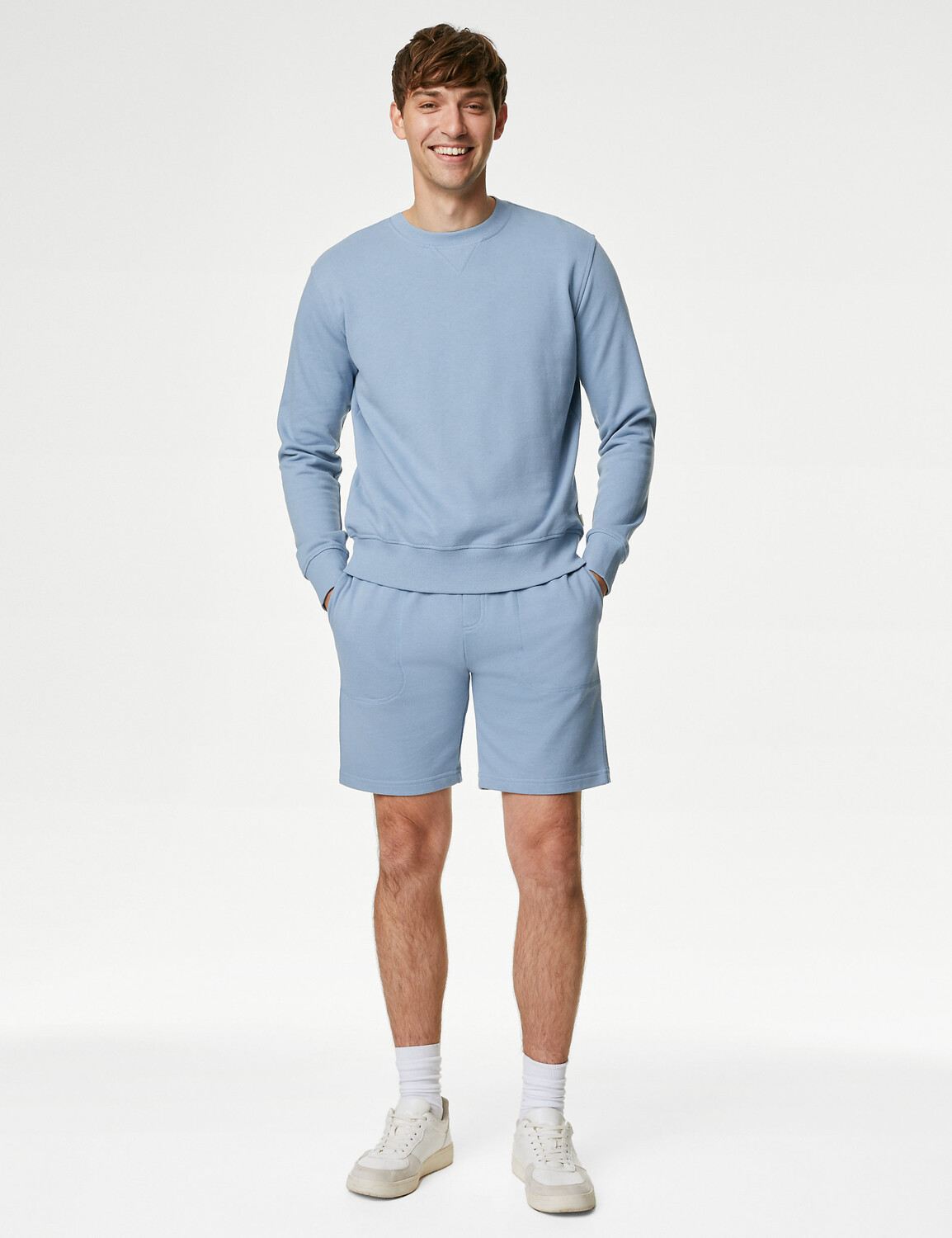 

Толстовка из чистого хлопка с круглым вырезом Marks & Spencer