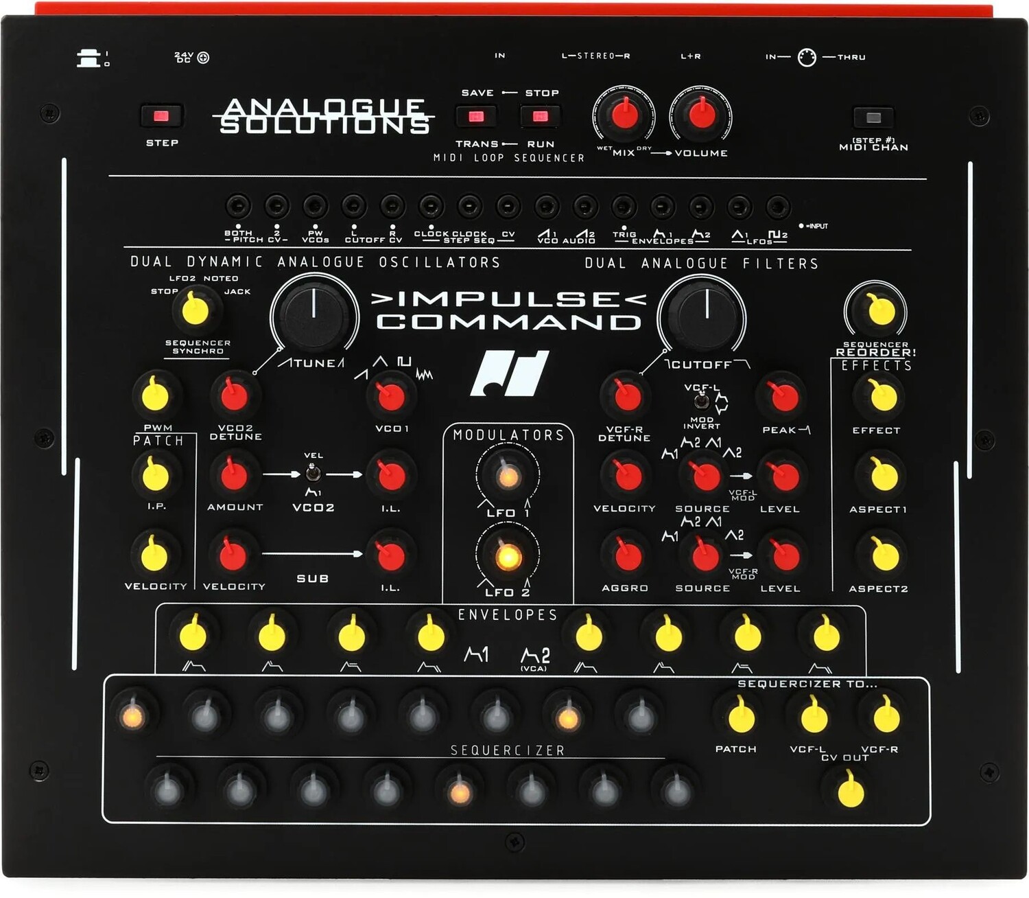 

Analogue Solutions Полумодульный аналоговый синтезатор Impulse Command с пошаговым секвенсором