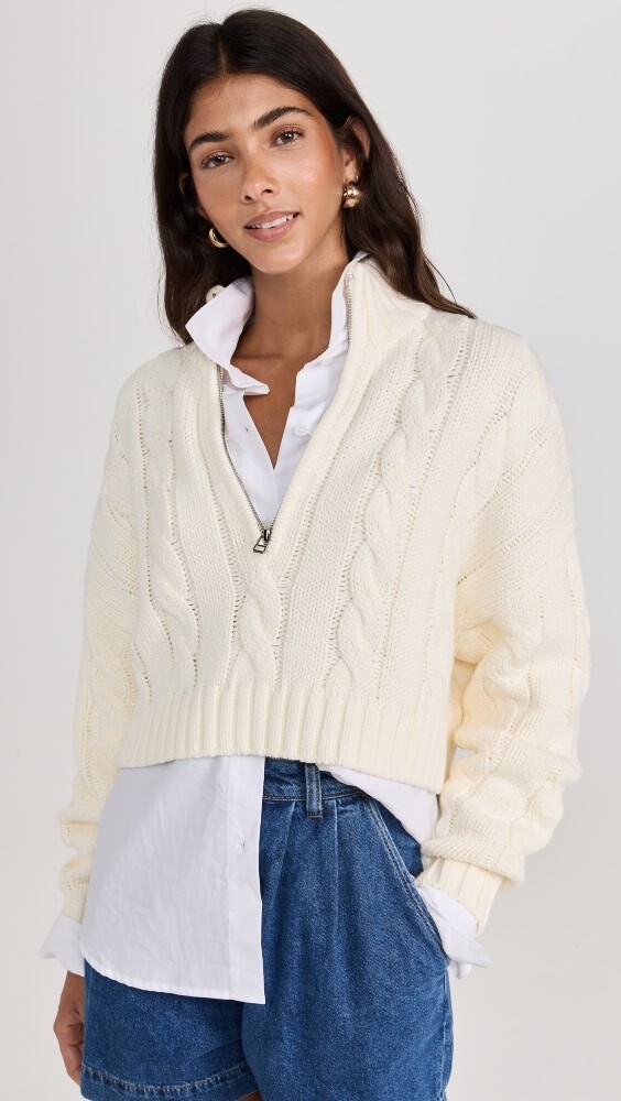 

Свитер STAUD Cropped Hampton, слоновая кость