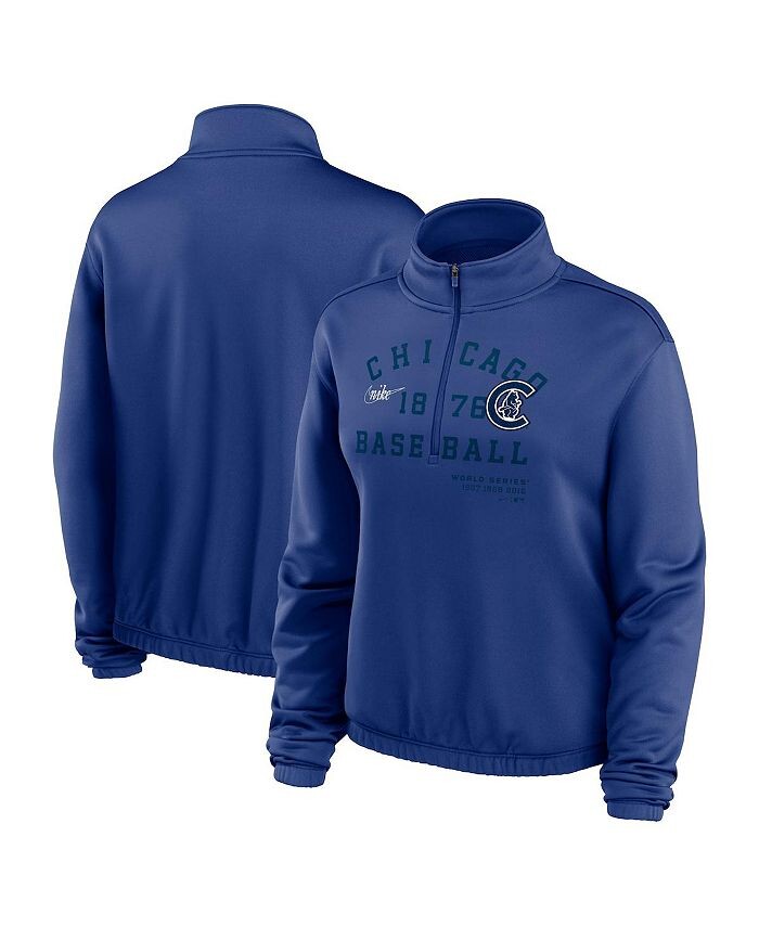 

Женский свитшот с молнией в четверть от Royal Chicago Cubs Rewind Splice Nike, синий