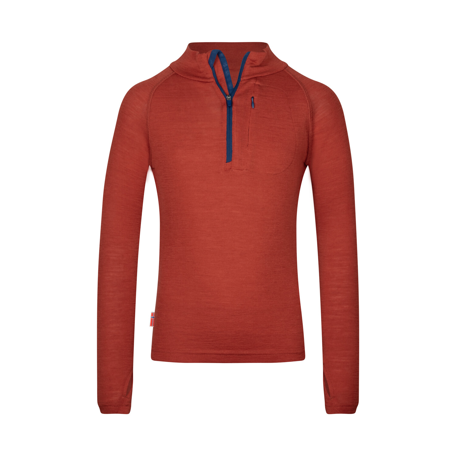 

Пуловер Trollkids Half Zip Lofoten, цвет Rostrot/Mystik Blau