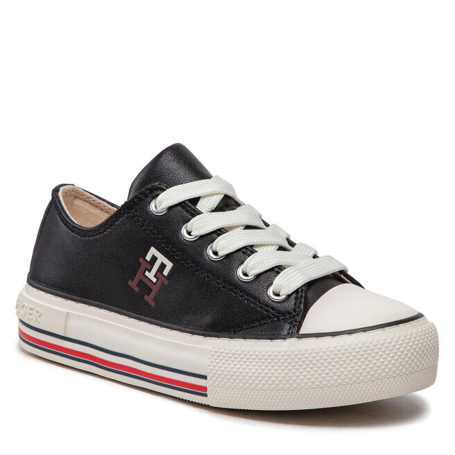 Кроссовки Tommy Hilfiger LowCut Lace-Up, черный кроссовки canvas lace up sneaker tommy hilfiger черный