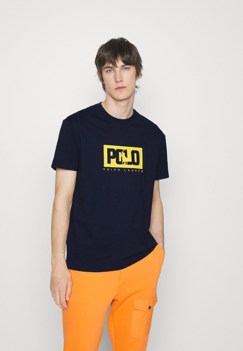 

Футболка с принтом Polo Ralph Lauren, темно-синий