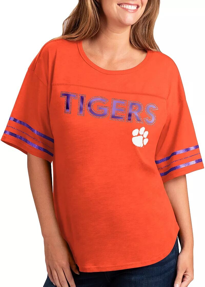 

Женская футболка G-III For Her Clemson Tigers оранжевая с экстра-пойнтом