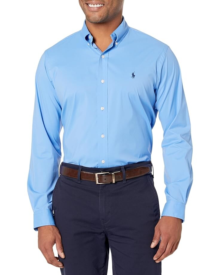 

Рубашка Polo Ralph Lauren Classic Fit Performance Twill Shirt, синий