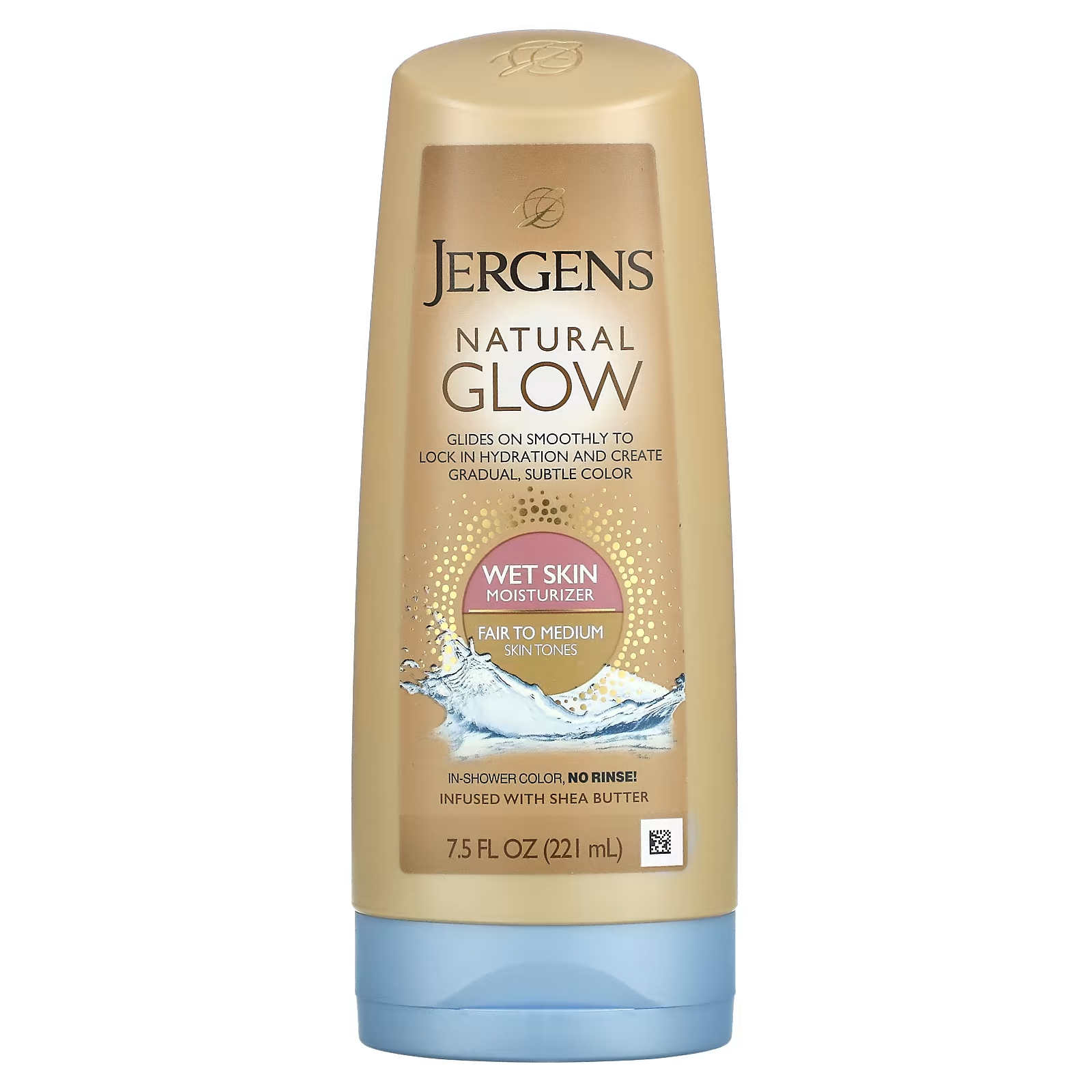 Jergens Natural Glow Увлажняющее средство для влажной кожи от светлого до среднего, 7,5 жидких унций (221 мл)