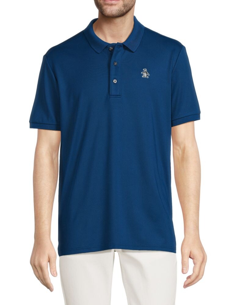 

Однотонная футболка-поло с логотипом Original Penguin, цвет Blueberry