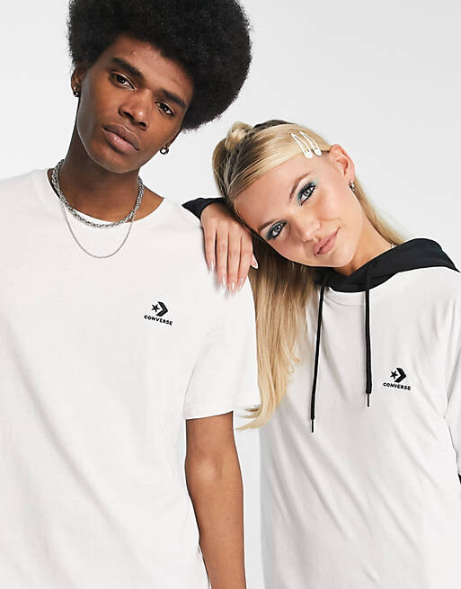 

Белая футболка унисекс со звездным шевроном Converse, Белый