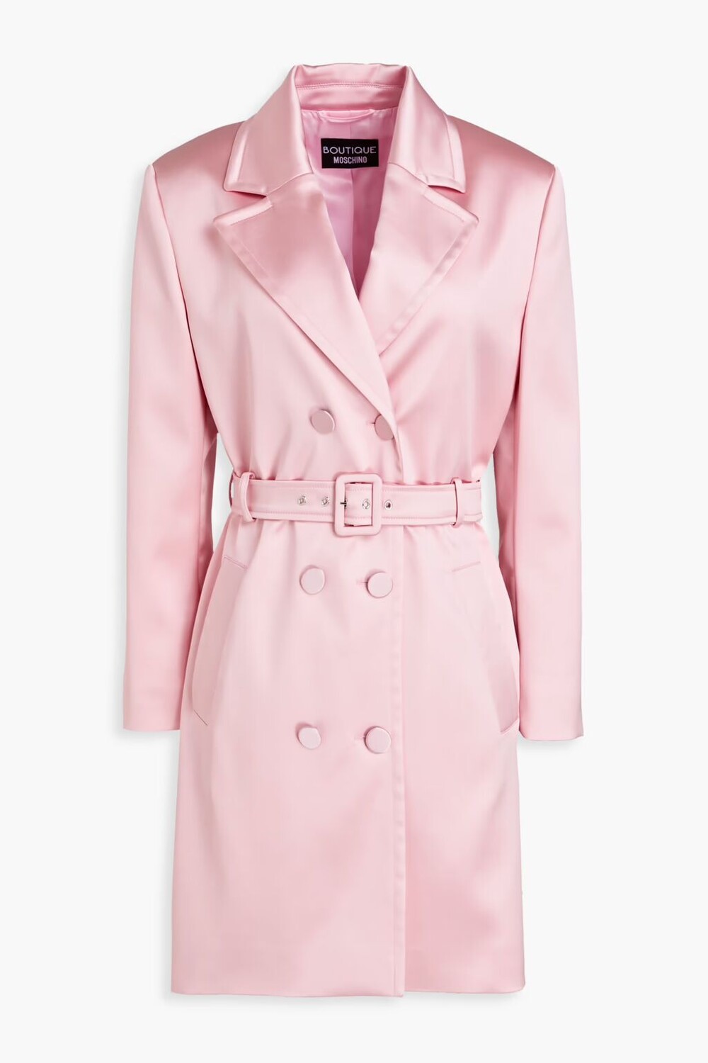 

Атласный тренч с поясом Boutique Moschino, розовый