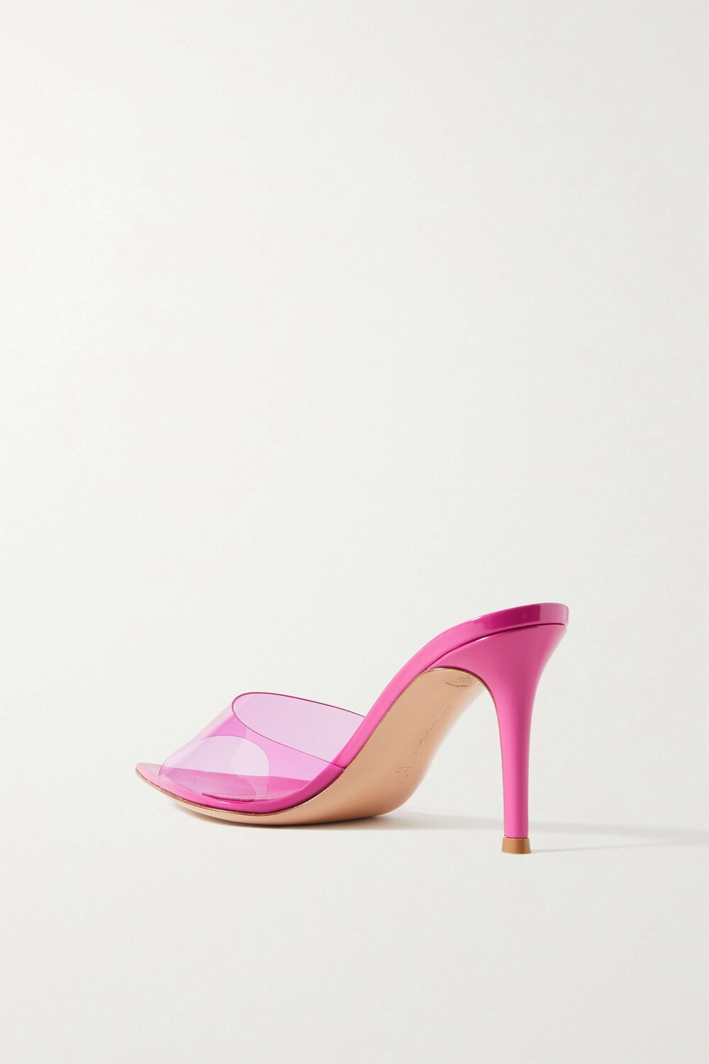 

GIANVITO ROSSI мюли Elle 85 из лакированной кожи и ПВХ, розовый