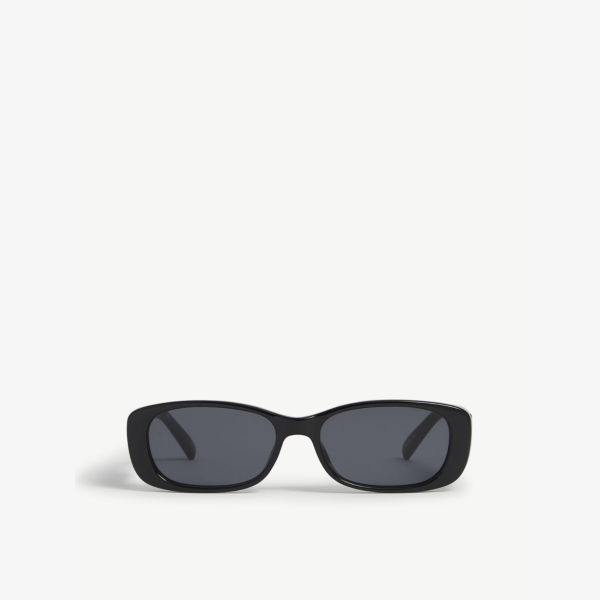 цена Нереально! солнцезащитные очки в прямоугольной оправе из ацетата Le Specs, цвет mat blk coal smoke mono