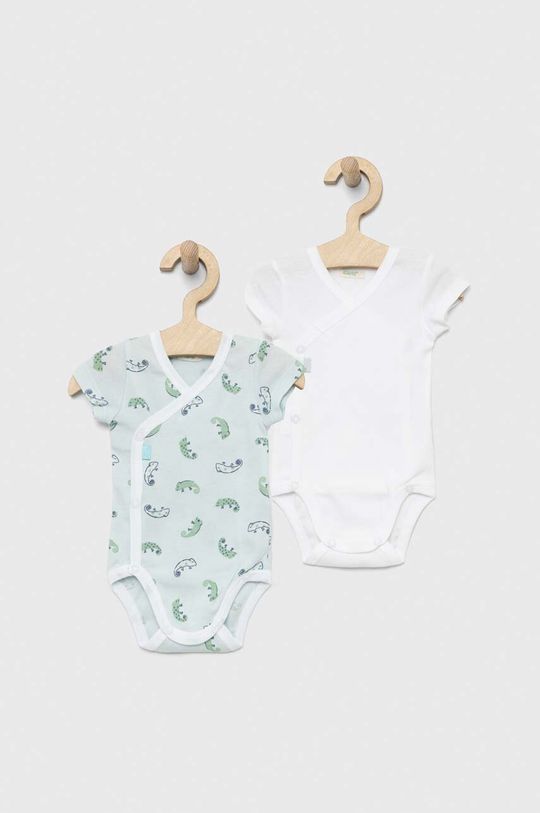 2 комплекта хлопкового боди для новорожденных и малышей United Colors of Benetton, бирюзовый