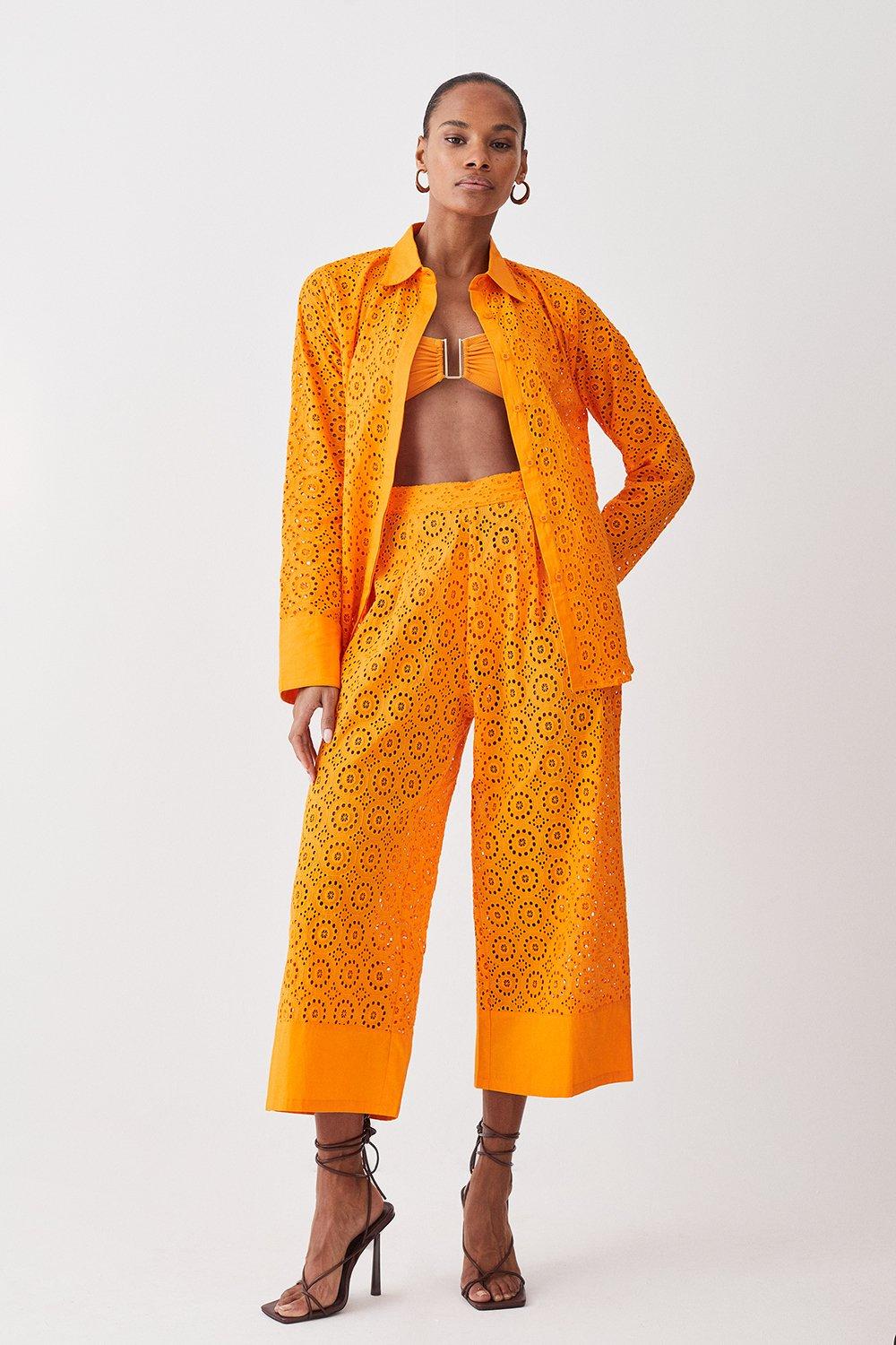 Пляжные брюки-бродери Karen Millen, оранжевый