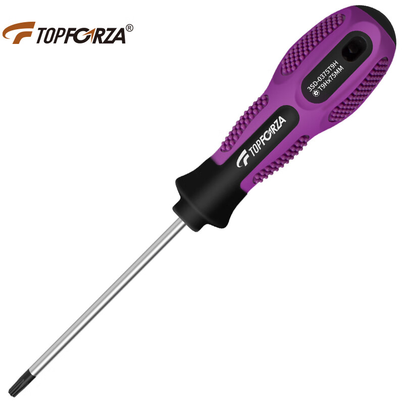 TOFORZA 3SD-0375T9H Отвертка с центральным отверстием Отвертка с головкой Torx Звездчатая отвертка Torx с сильной магнитной хромованадиевой сталью T9Hx3,0x75mm TopForza