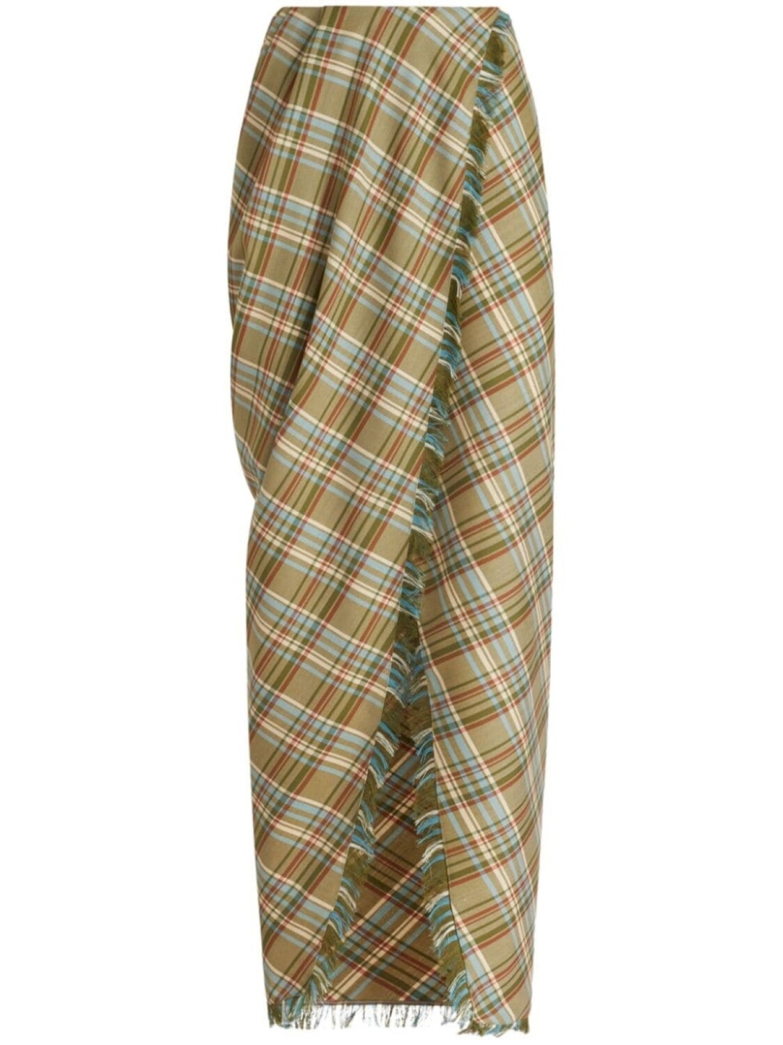 

ETRO шерстяная юбка в клетку, зеленый