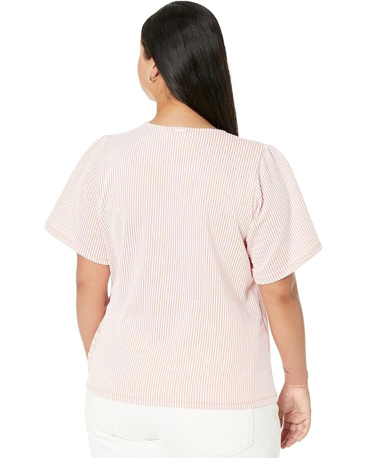 

Топ Michael Kors Plus Size Short Sleeve Tie Wrap Top, цвет Grapefruit