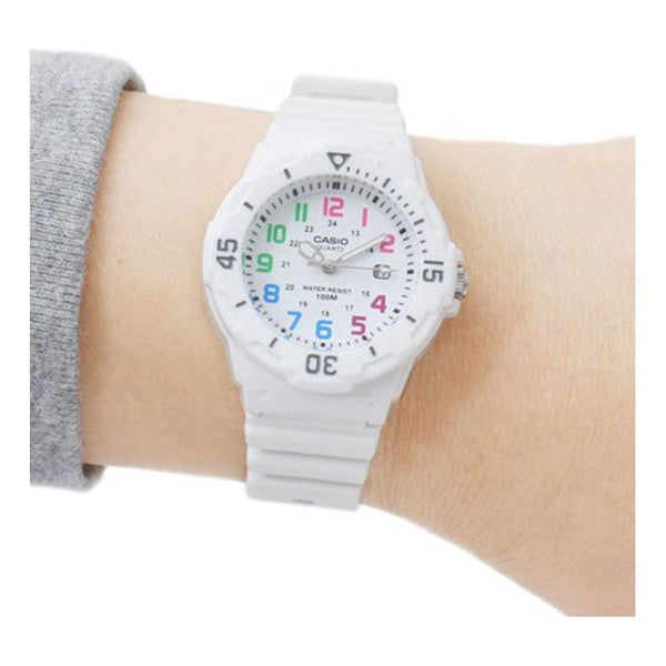 Часы CASIO Waterproof Sports Quartz White Analog, белый