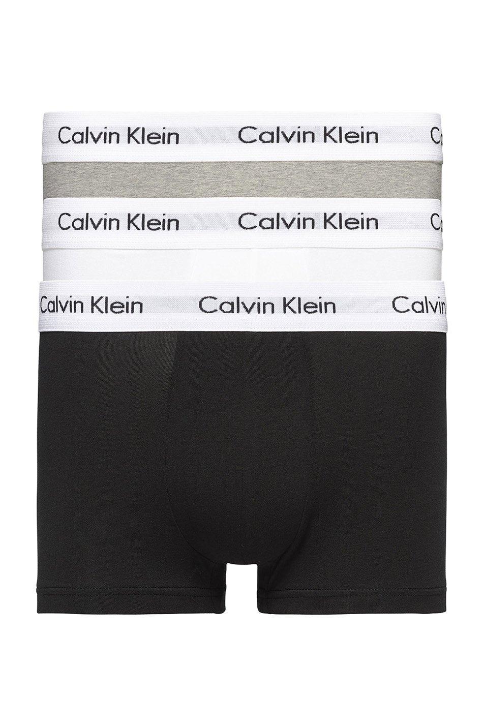 Комплект из 3 хлопковых эластичных плавок с низкой посадкой CALVIN KLEIN, черный трусы calvin klein cotton stretch classic fit 3 шт размер xl 102 107 см серый белый черный мультиколор
