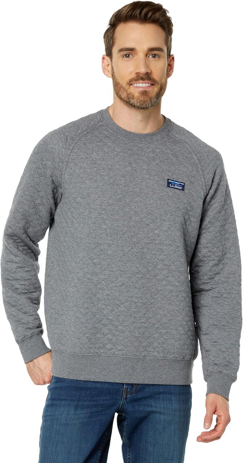 

Толстовка Quilted Crew Neck Regular L.L.Bean, цвет Gray Heather