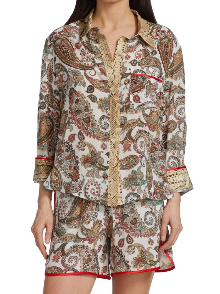 

Рубашка Boyfriend Oversized с пейсли и леопардовым принтом Twp, цвет White Paisley
