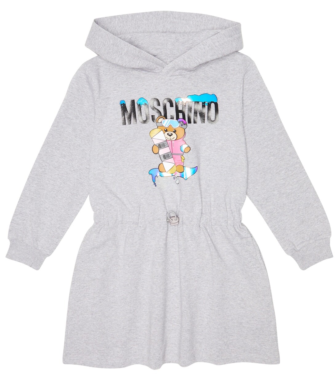 

Платье-свитер с логотипом Moschino, серый