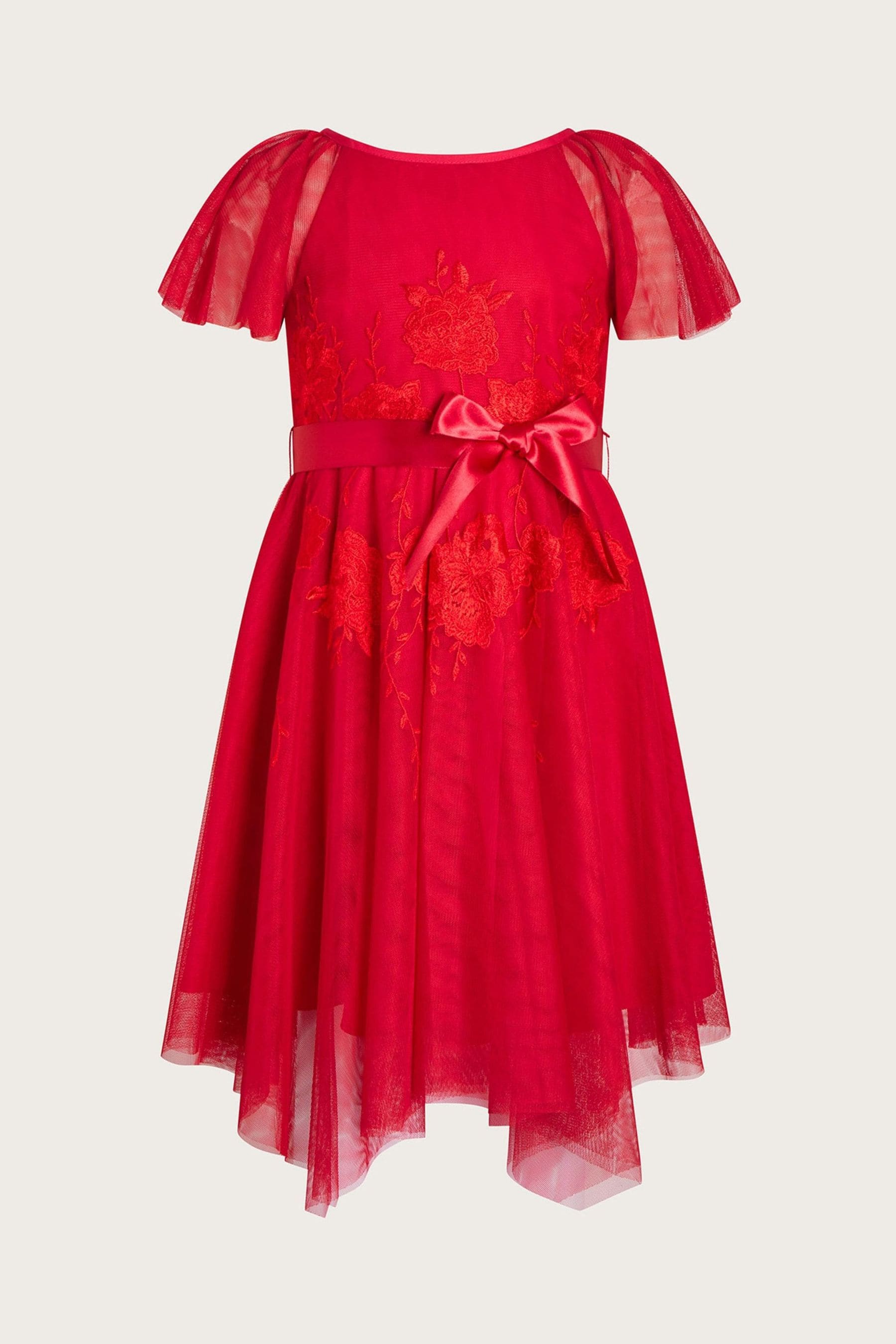 Вышитое вечернее платье Monsoon, красный