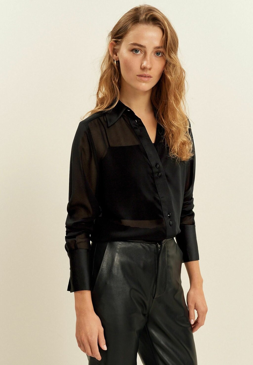

Рубашка Trim Long Sleeve Sheer Next, черный