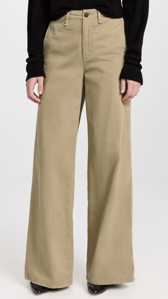 

Брюки Rag & Bone Sofie Wide Leg Chino, хаки