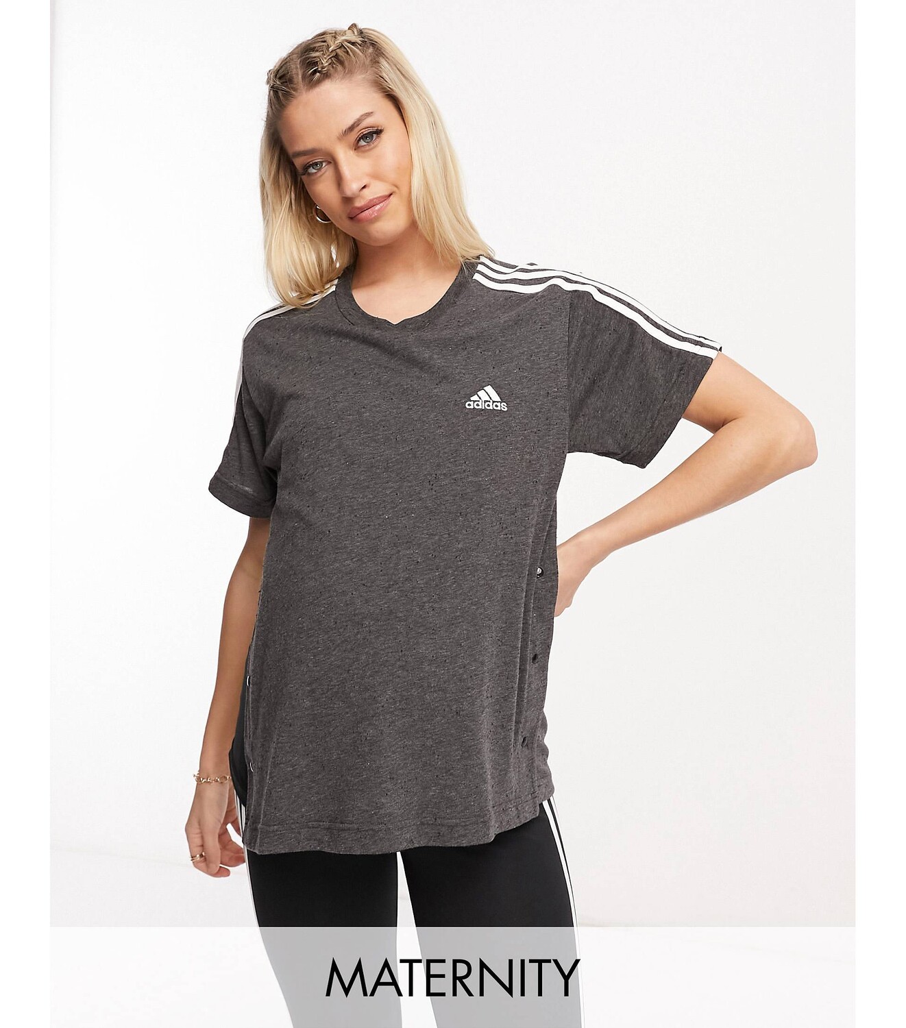 

Черная футболка для беременных adidas sportswear adidas performance, Черный