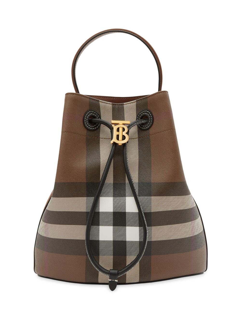 

Маленькая сумка-мешок TB в клетку и кожу Burberry