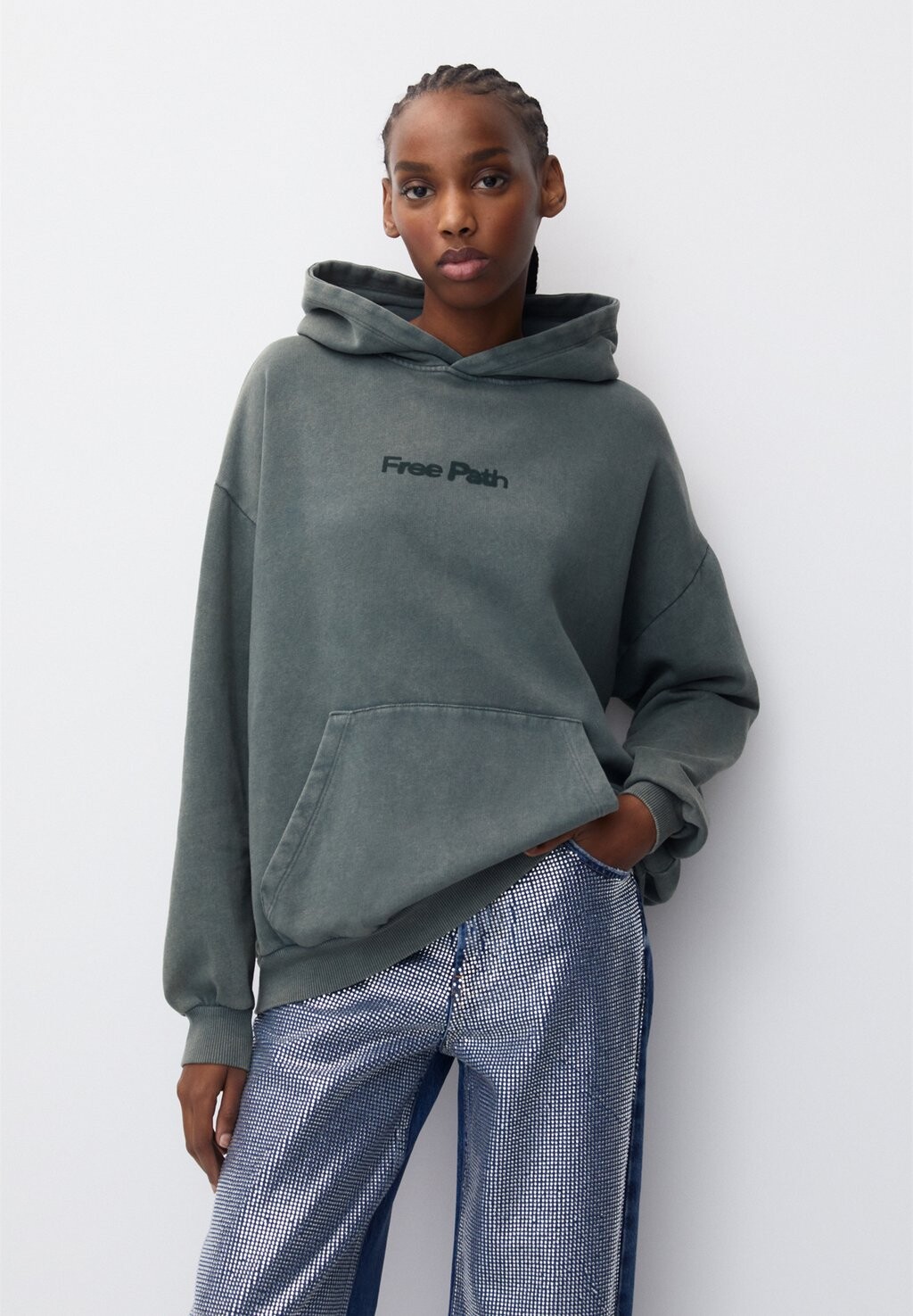 

Толстовка Blurred Graphic PULL&BEAR, зеленый