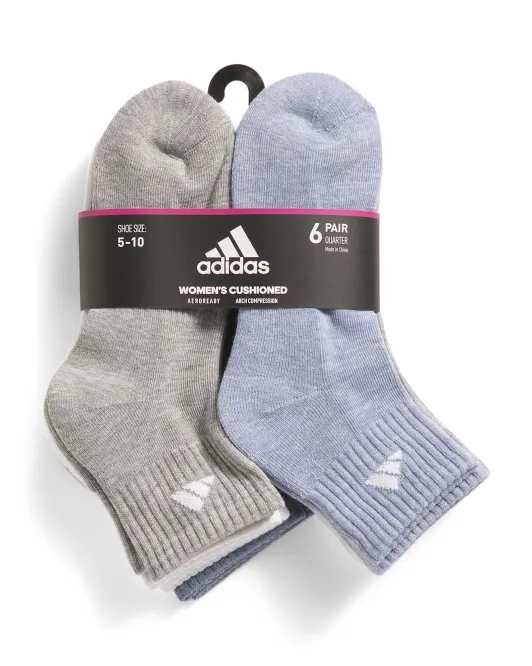 

6 пар спортивных носков с мягкой подкладкой Adidas, цвет Heather Grey
