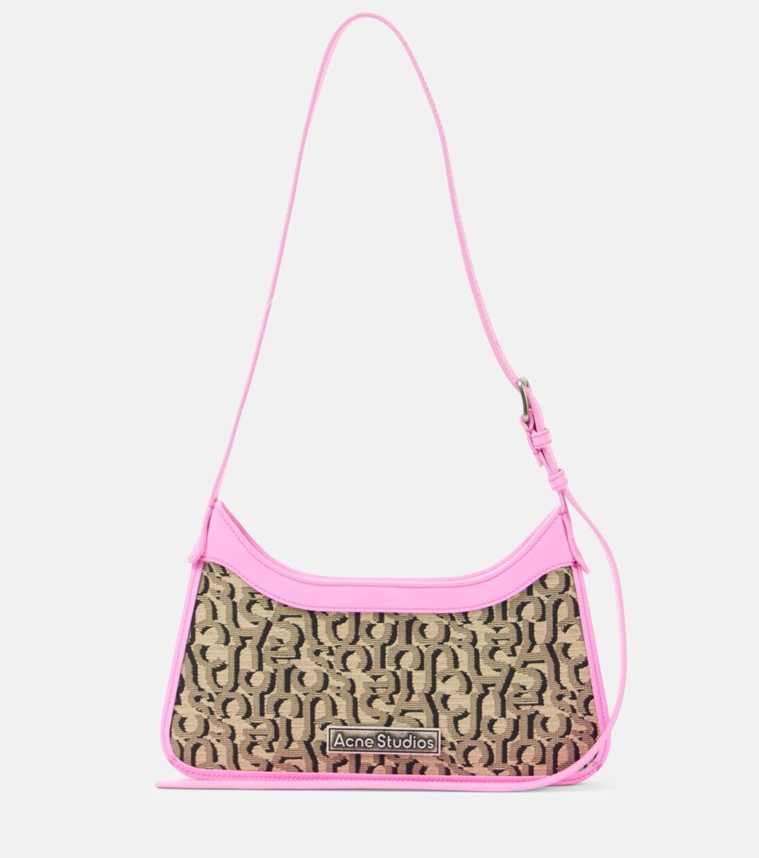 

Сумка через плечо из холста Platt Monogram Acne Studios, цвет beige/pink