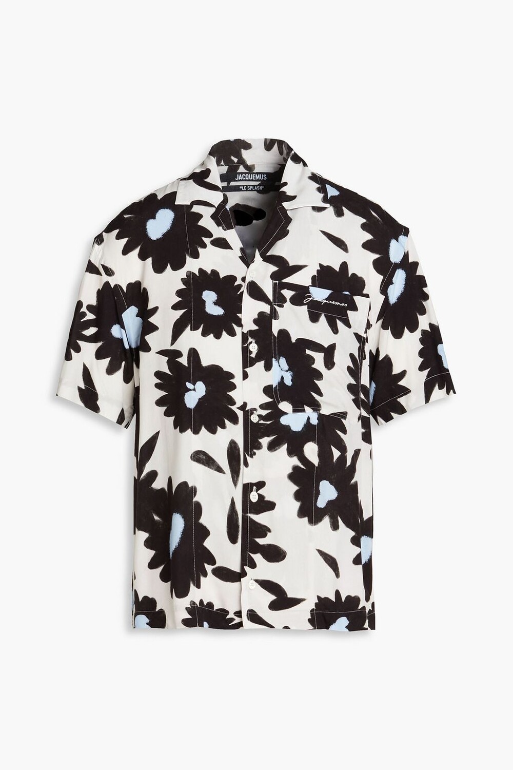 

Джинсовая рубашка из крепа с цветочным принтом JACQUEMUS, белый
