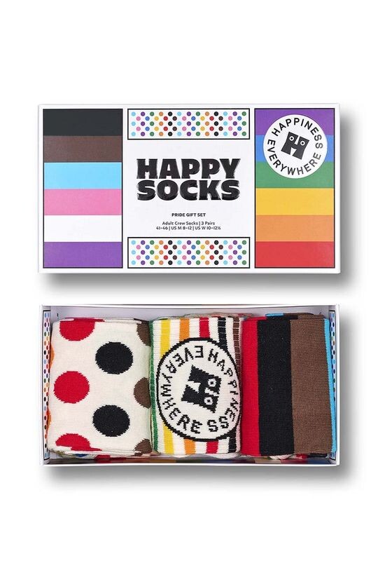 

Носки Pride, 3 пары Happy Socks, мультиколор