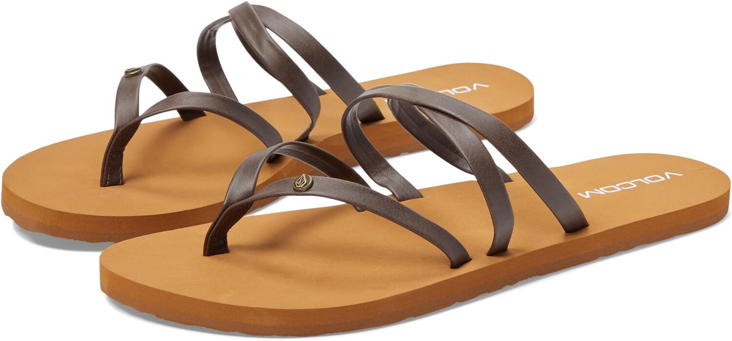 Сандалии на плоской подошве Easy Breezy II Sandal Volcom, коричневый