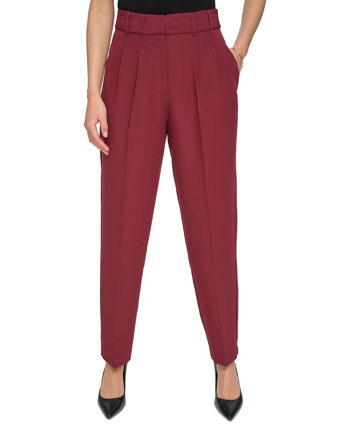 

Женские плиссированные брюки с высокой посадкой DKNY