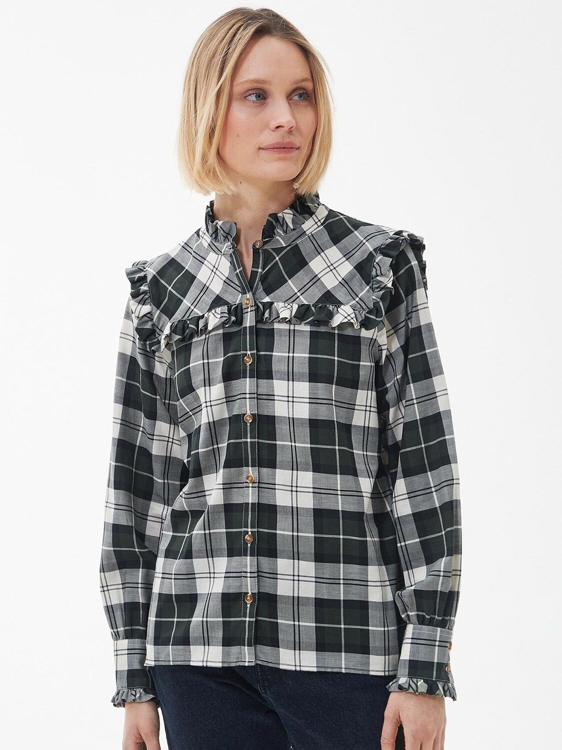 

Рубашка в клетку тартан Barbour Angelina Poplar, черный/мульти