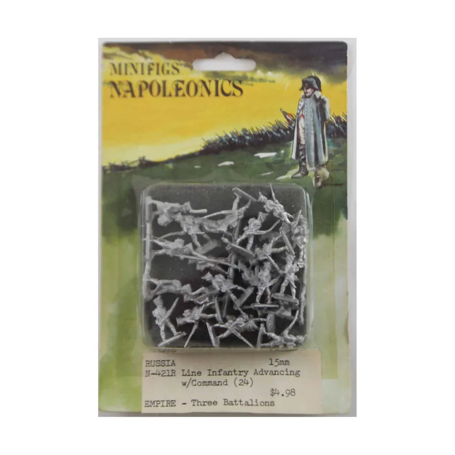 

Русская линейная пехота наступает с командованием, Napoleonic Miniatures - Russian (15mm) (Minifigs)