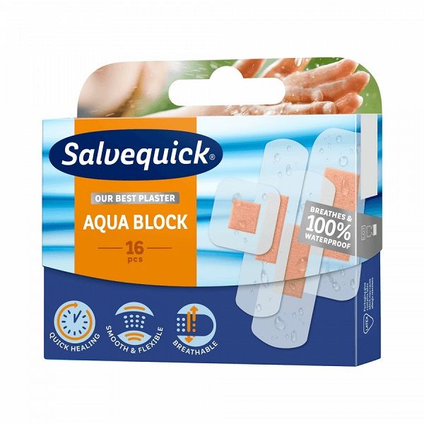 Набор перевязочных пластырей Salvequick Aqua Block, 16 шт