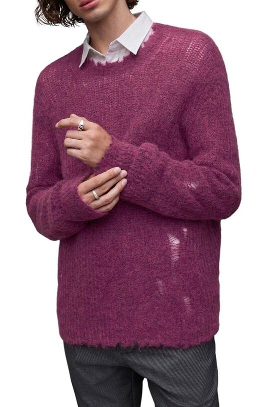 

Свитер из смесовой шерсти Bleaker AllSaints, розовый