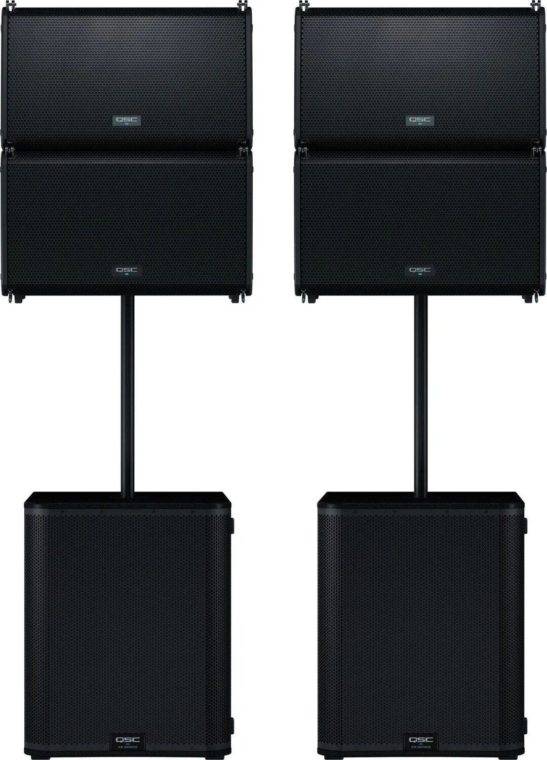 

QSC Dual LA112, 12-дюймовый активный линейный массив, 2400 Вт, и активный сабвуфер KS118, 3600 Вт, 18-дюймовая система крепления на стойке