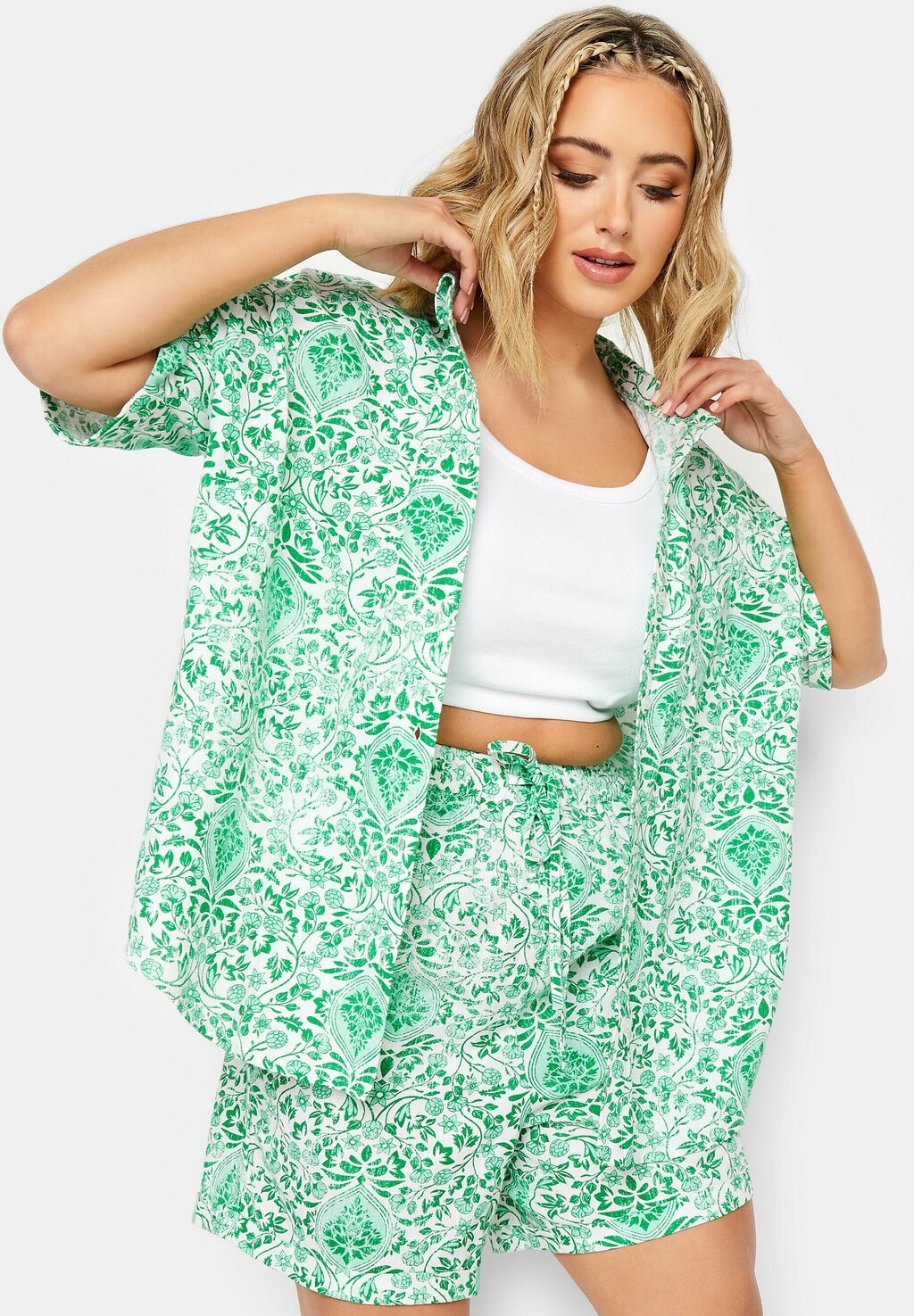 

Рубашка Yours Clothing, зеленый