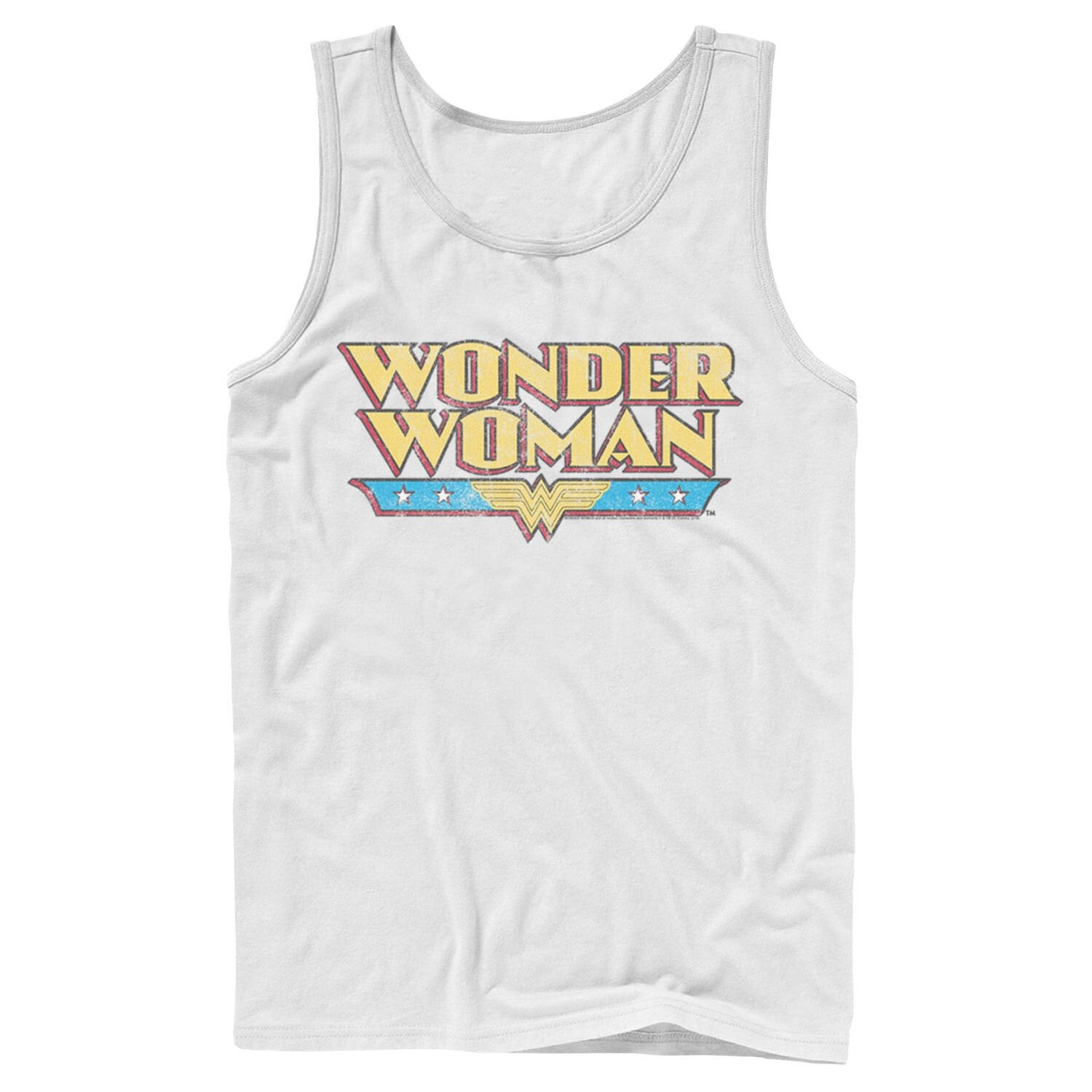 

Мужская майка с винтажным рваным логотипом DC Comics Wonder Woman