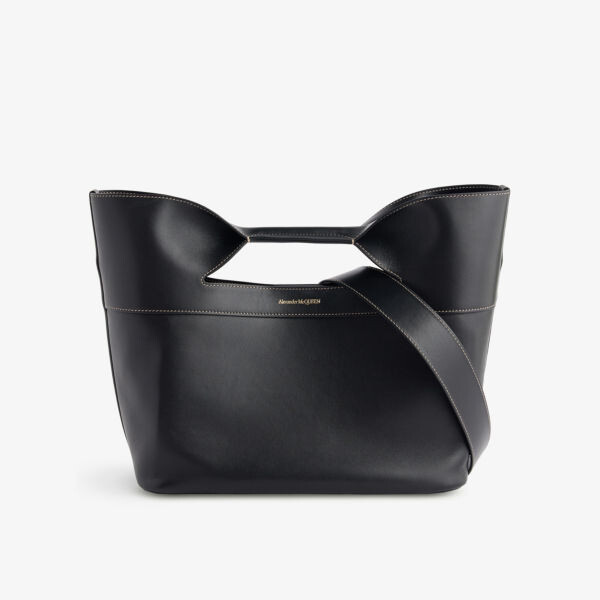 

Кожаная сумка The Bow с верхней ручкой Alexander Mcqueen, черный