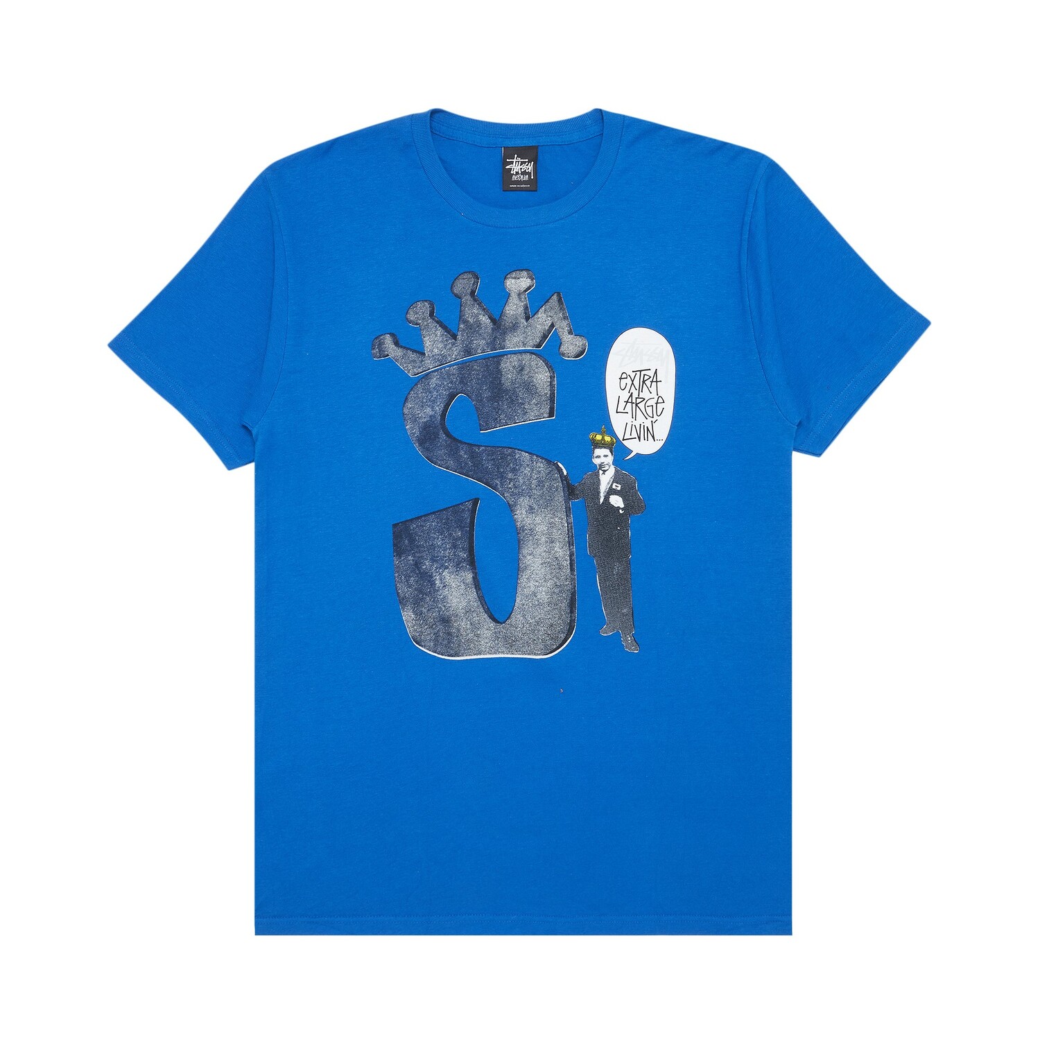 

Футболка Stussy S Crown Livin, синяя